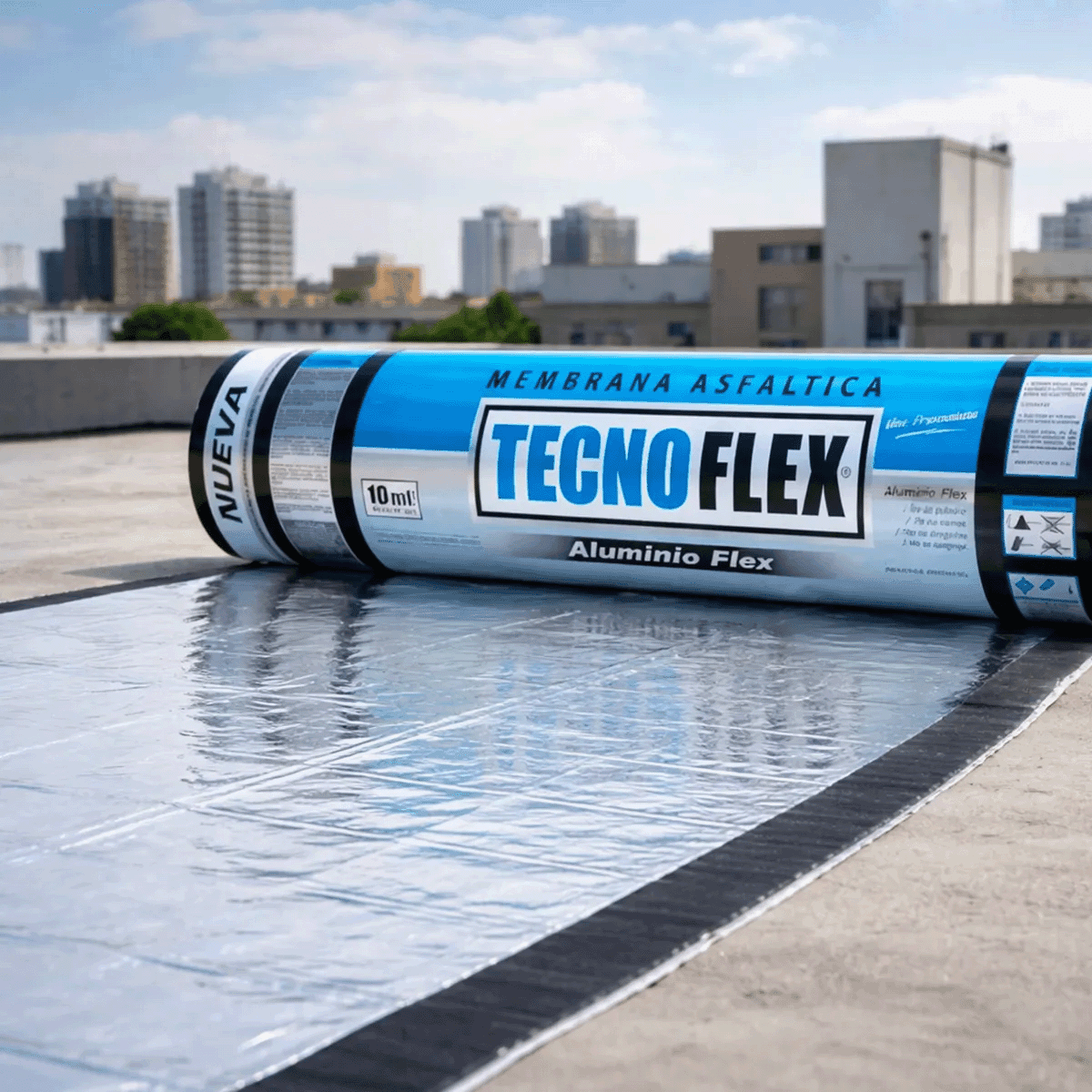 membrana-asfaltica-tecnoflex-01 Membrana Asfáltica Tecnoflex Aluminio Flexible 4 mm 40 kg - Imagen 1